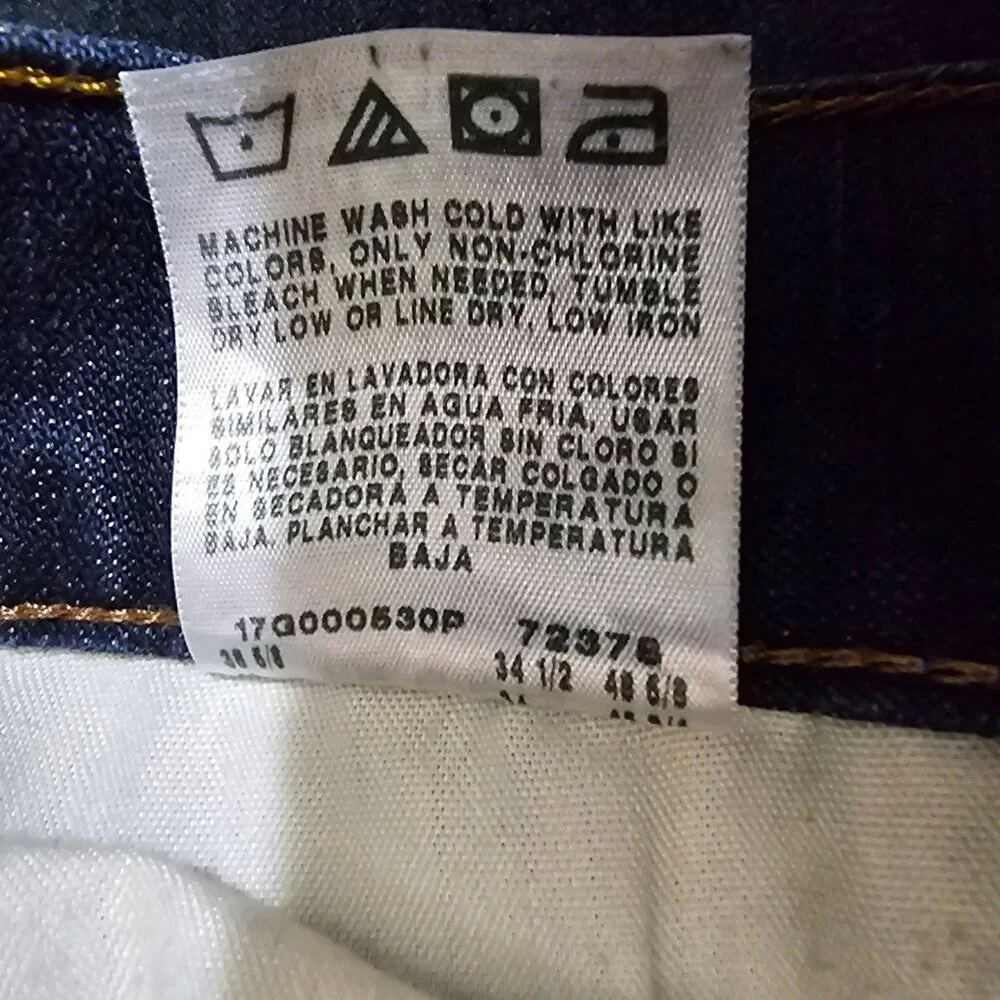 Lee Premium Select Regular Fit Mens Jeans Size 36X34 Dark Blue Denim